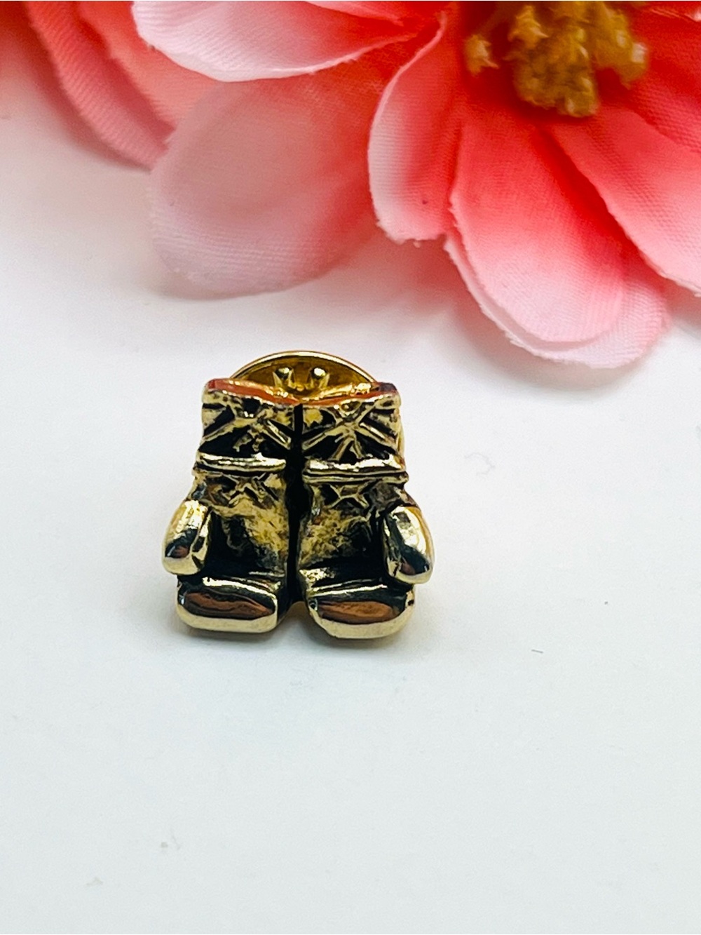 Gold Tone boxing gloves Lapel Pin - Men Accessories